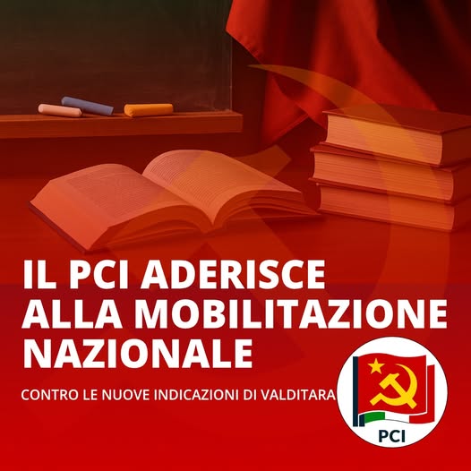 Il PCI aderisce alla mobilitazione nazionale contro le nuove indicazioni di Valditara